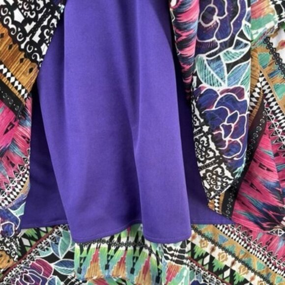 Rabbit Rabbit Rabbit Midi Asymmetrical Dress Women’s 6 V Neck Boho Festival - Picture 9 of 13